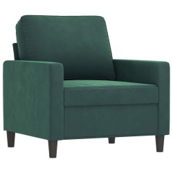vidaXL Sillón de terciopelo verde oscuro 60 cm