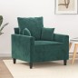 vidaXL Sillón de terciopelo verde oscuro 60 cm vidaXL Sillón de terciopelo verde oscuro 60 cm