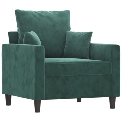 vidaXL Sillón de terciopelo verde oscuro 60 cm