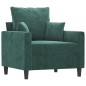 vidaXL Sillón de terciopelo verde oscuro 60 cm vidaXL Sillón de terciopelo verde oscuro 60 cm