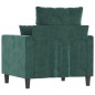 vidaXL Sillón de terciopelo verde oscuro 60 cm vidaXL Sillón de terciopelo verde oscuro 60 cm