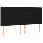 vidaXL Cabecero con luces LED tela negro 180x7x118/128 cm vidaXL Cabecero con luces LED tela negro 180x7x118/128 cm