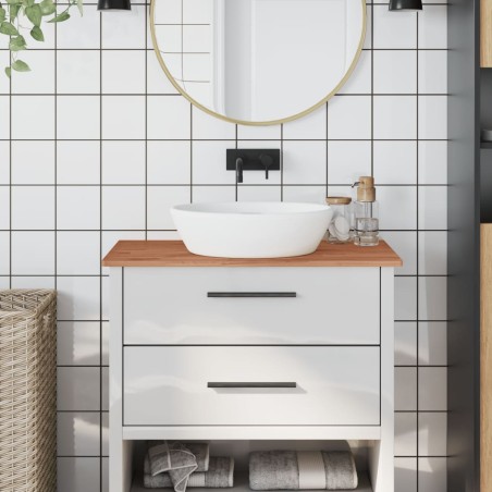 vidaXL Encimera de baño madera maciza de haya 80x40x1,5 cm
