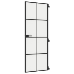 vidaXL Puerta interior delgada negra vidrio y aluminio 76x201,5 cm