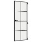 vidaXL Puerta interior delgada negra vidrio y aluminio 76x201,5 cm vidaXL Puerta interior delgada negra vidrio y aluminio 76x201,5 cm