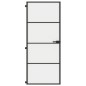 vidaXL Puerta interior delgada negra vidrio y aluminio 83x201,5 cm