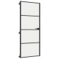 vidaXL Puerta interior delgada negra vidrio y aluminio 83x201,5 cm