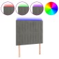 vidaXL Cabecero con luces LED terciopelo gris claro 80x5x118/128 cm vidaXL Cabecero con luces LED terciopelo gris claro 80x5x118/128 cm