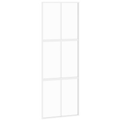 vidaXL Puerta corredera vidrio templado y aluminio blanca 76x205 cm