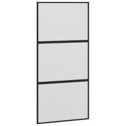 vidaXL Puerta corredera vidrio templado y aluminio negra 102,5x205 cm