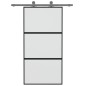 vidaXL Puerta corredera vidrio templado y aluminio negra 102,5x205 cm vidaXL Puerta corredera vidrio templado y aluminio negra 102,5x205 cm