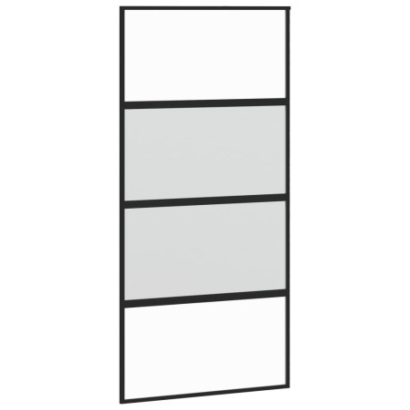 vidaXL Puerta corredera vidrio templado y aluminio negra 102,5x205 cm