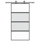 vidaXL Puerta corredera vidrio templado y aluminio negra 102,5x205 cm vidaXL Puerta corredera vidrio templado y aluminio negra 102,5x205 cm