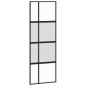 vidaXL Puerta corredera vidrio templado y aluminio negra 76x205 cm vidaXL Puerta corredera vidrio templado y aluminio negra 76x205 cm