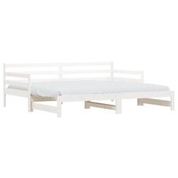 vidaXL Sofá cama nido madera maciza de pino blanco 80x200 cm
