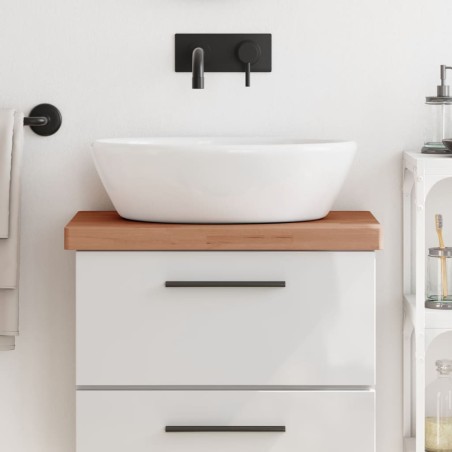 vidaXL Encimera de baño madera maciza de haya 60x40x4 cm