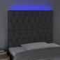 vidaXL Cabecero con luces LED tela gris oscuro 90x7x118/128 cm vidaXL Cabecero con luces LED tela gris oscuro 90x7x118/128 cm