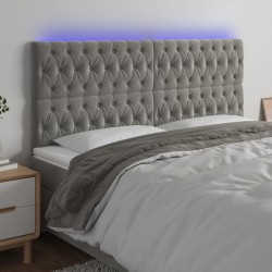 vidaXL Cabecero con luces LED terciopelo gris claro 200x7x118/128 cm