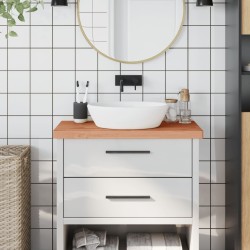 vidaXL Encimera de baño madera maciza de haya 80x40x4 cm