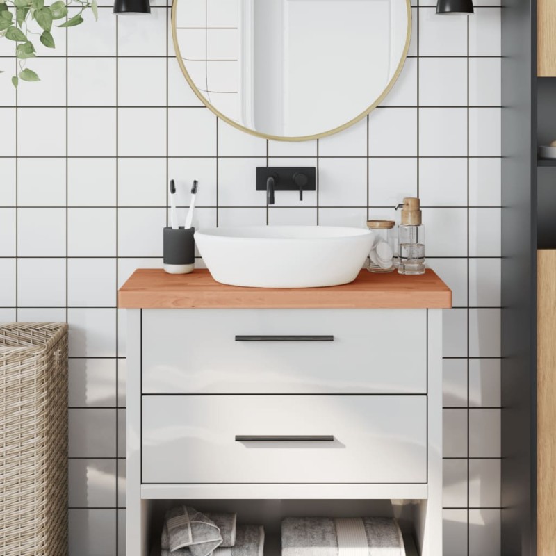 vidaXL Encimera de baño madera maciza de haya 80x40x4 cm vidaXL Encimera de baño madera maciza de haya 80x40x4 cm