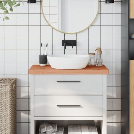 vidaXL Encimera de baño madera maciza de haya 80x40x4 cm