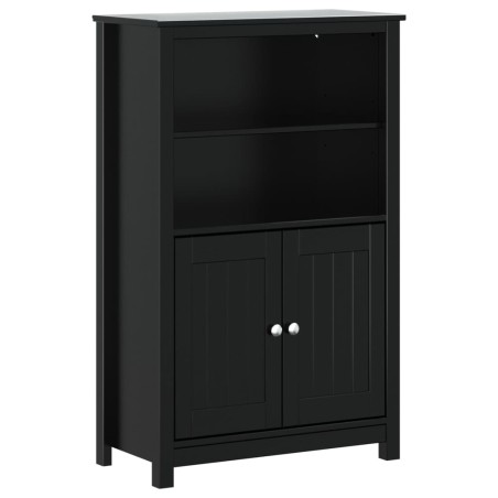vidaXL Mueble de baño BERG madera maciza de pino negro 69,5x34x110 cm