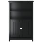 vidaXL Mueble de baño BERG madera maciza de pino negro 69,5x34x110 cm