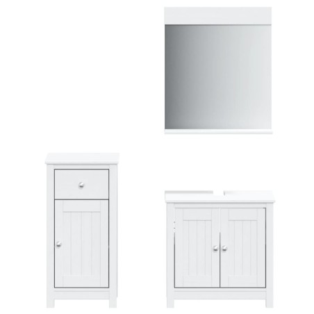 vidaXL Juego de muebles de baño BERG 3 pzas madera maciza pino blanco