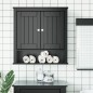 vidaXL Mueble de pared baño BERG madera maciza negro 69,5x27x71,5 cm vidaXL Mueble de pared baño BERG madera maciza negro 69,5x27x71,5 cm