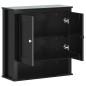 vidaXL Mueble de pared baño BERG madera maciza negro 69,5x27x71,5 cm vidaXL Mueble de pared baño BERG madera maciza negro 69,5x27x71,5 cm
