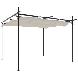vidaXL Pérgola con cubierta retráctil color crema 295x292x230 cm