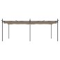 vidaXL Pérgola con cubierta retráctil gris taupe 589x292x230 cm vidaXL Pérgola con cubierta retráctil gris taupe 589x292x230 cm