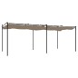 vidaXL Pérgola con cubierta retráctil gris taupe 589x292x230 cm vidaXL Pérgola con cubierta retráctil gris taupe 589x292x230 cm