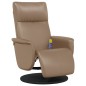 vidaXL Sillón reclinable masaje reposapiés cuero sintético capuchino vidaXL Sillón reclinable masaje reposapiés cuero sintético capuchino