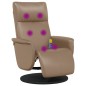 vidaXL Sillón reclinable masaje reposapiés cuero sintético capuchino vidaXL Sillón reclinable masaje reposapiés cuero sintético capuchino