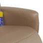 vidaXL Sillón reclinable masaje reposapiés cuero sintético capuchino vidaXL Sillón reclinable masaje reposapiés cuero sintético capuchino