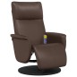 vidaXL Sillón reclinable masaje con reposapiés cuero sintético marrón vidaXL Sillón reclinable masaje con reposapiés cuero sintético marrón