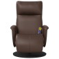 vidaXL Sillón reclinable masaje con reposapiés cuero sintético marrón vidaXL Sillón reclinable masaje con reposapiés cuero sintético marrón
