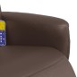 vidaXL Sillón reclinable masaje con reposapiés cuero sintético marrón vidaXL Sillón reclinable masaje con reposapiés cuero sintético marrón