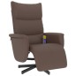 vidaXL Sillón reclinable masaje con reposapiés cuero sintético marrón