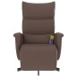 vidaXL Sillón reclinable masaje con reposapiés cuero sintético marrón