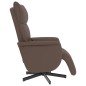 vidaXL Sillón reclinable masaje con reposapiés cuero sintético marrón