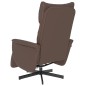 vidaXL Sillón reclinable masaje con reposapiés cuero sintético marrón