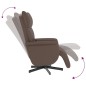 vidaXL Sillón reclinable masaje con reposapiés cuero sintético marrón