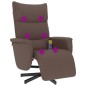 vidaXL Sillón reclinable masaje con reposapiés cuero sintético marrón