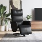 vidaXL Sillón reclinable con reposapiés cuero sintético negro vidaXL Sillón reclinable con reposapiés cuero sintético negro