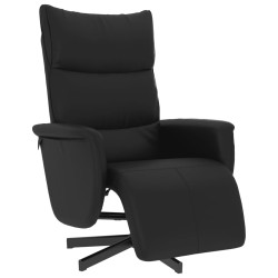 vidaXL Sillón reclinable con reposapiés cuero sintético negro