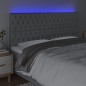 vidaXL Cabecero con luces LED tela gris claro 180x7x118/128 cm vidaXL Cabecero con luces LED tela gris claro 180x7x118/128 cm