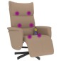 vidaXL Sillón reclinable masaje reposapiés cuero sintético capuchino vidaXL Sillón reclinable masaje reposapiés cuero sintético capuchino