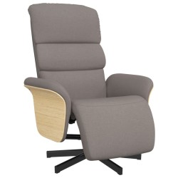 vidaXL Sillón reclinable con reposapiés tela gris taupe